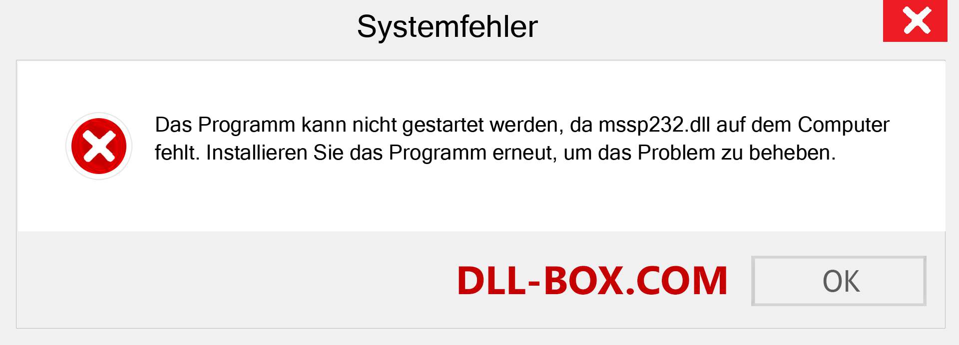 mssp232.dll-Datei fehlt?. Download für Windows 7, 8, 10 - Fix mssp232 dll Missing Error unter Windows, Fotos, Bildern